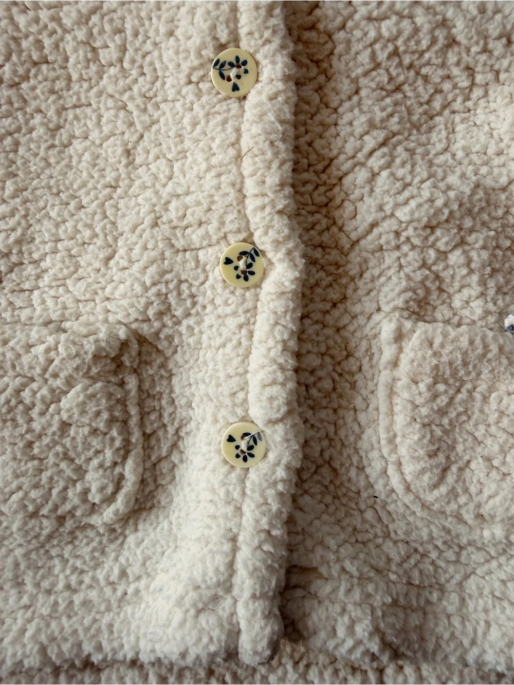 Cream Sherpa Baby Hooded Jacket with Ears